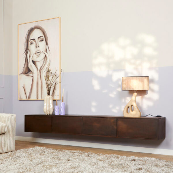 Zwevend tv meubel Vision Walnut | div maten