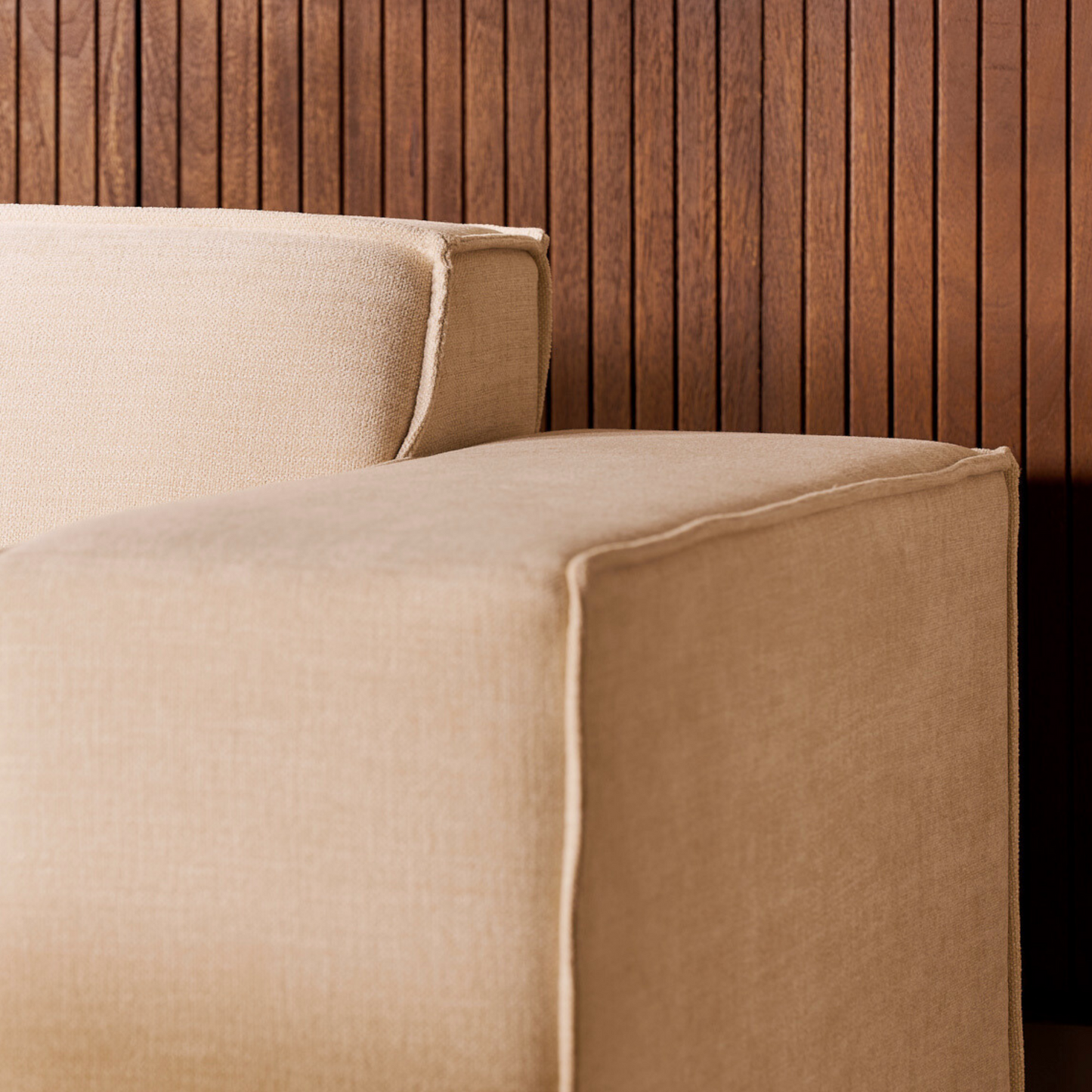 Hoekbank Lara - Stof Beige Rechts