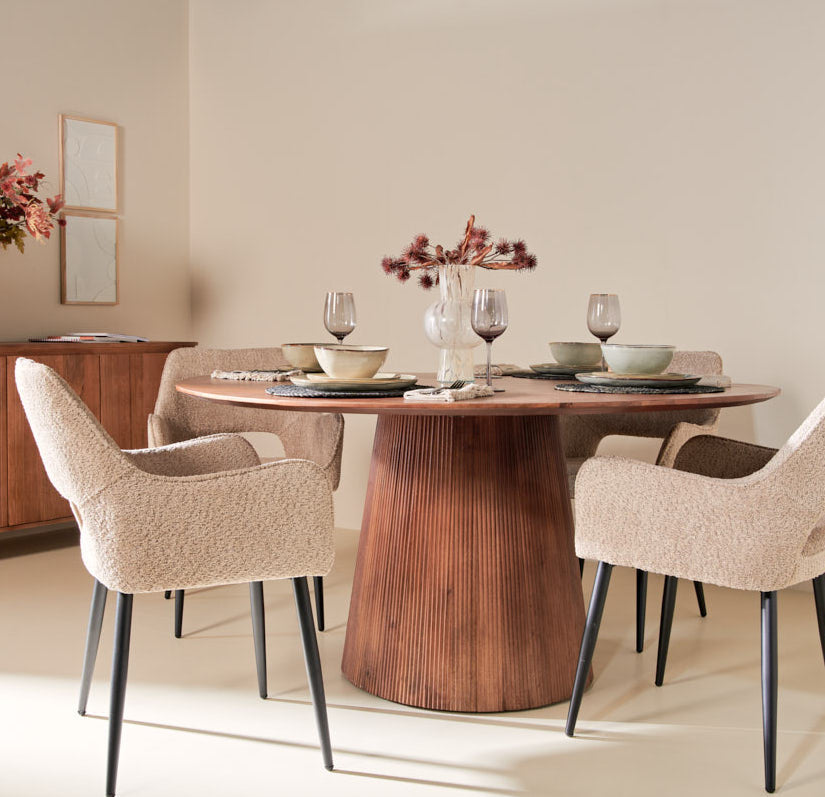 Mokka Ronde Eettafel Lichtbruin - Ø150cm