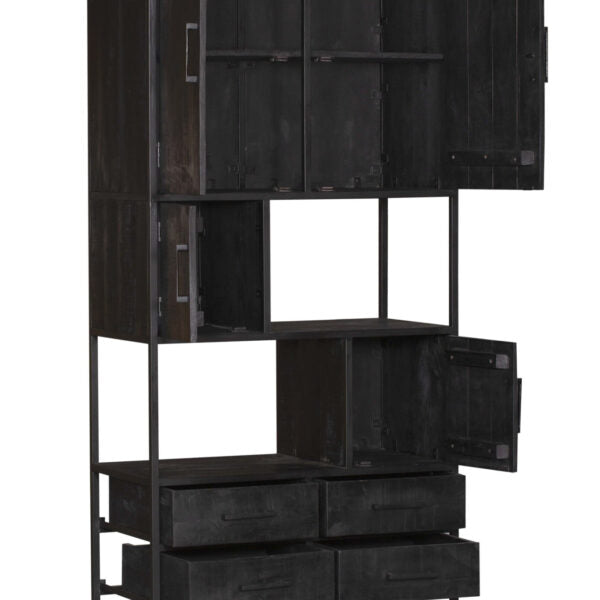 Vakkenkast Denver Black | 90 cm