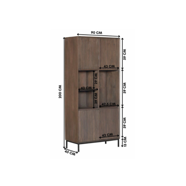 Vakkenkast Madison Walnut | 90 cm