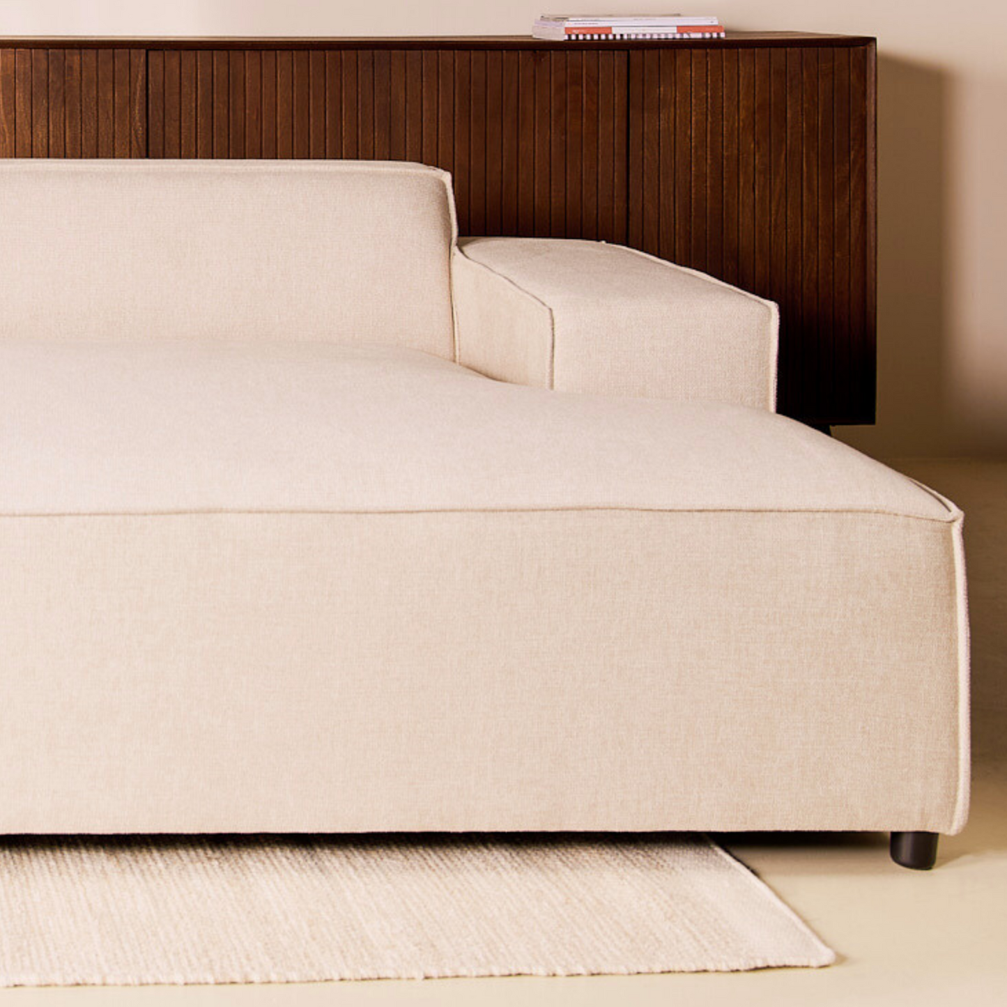 Hoekbank Lara - Stof Beige Rechts