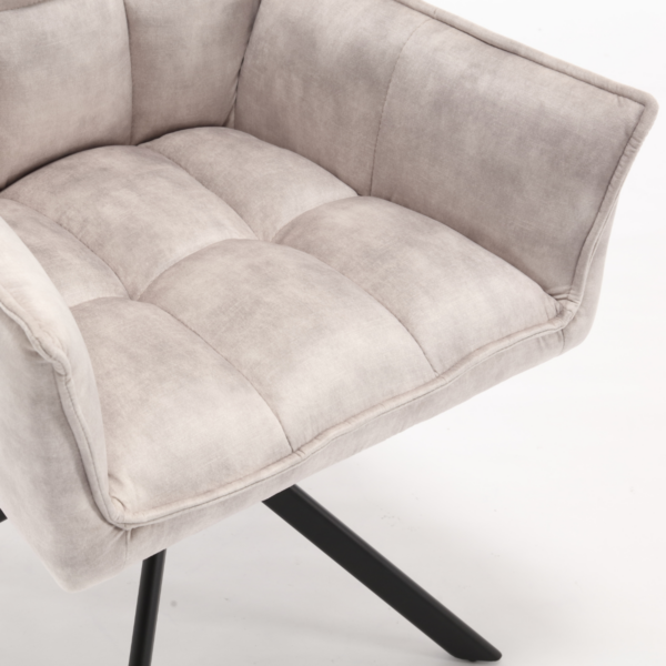 Eetkamerstoel Dani Velvet | Champagne | Met armleuning