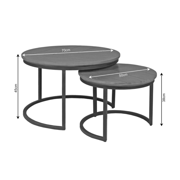Salontafel Otik Brown Oak | 70 cm | Set van 2