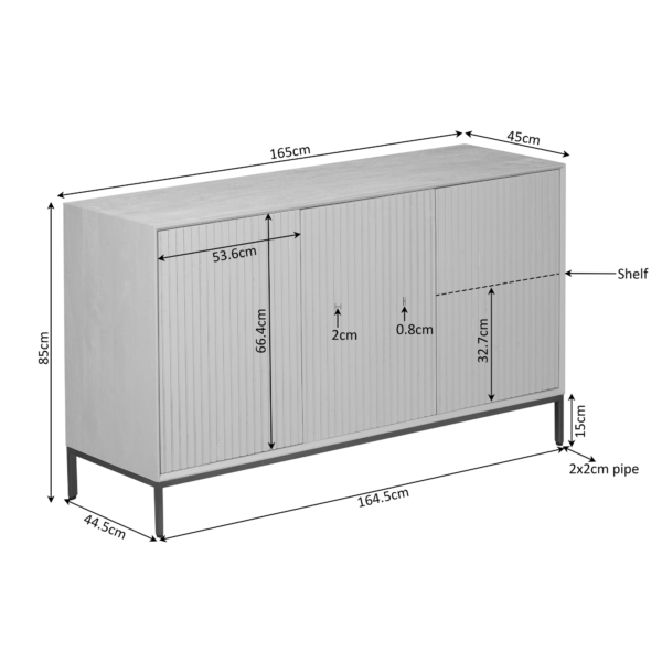 Dressoir Madison Brown | 165 cm
