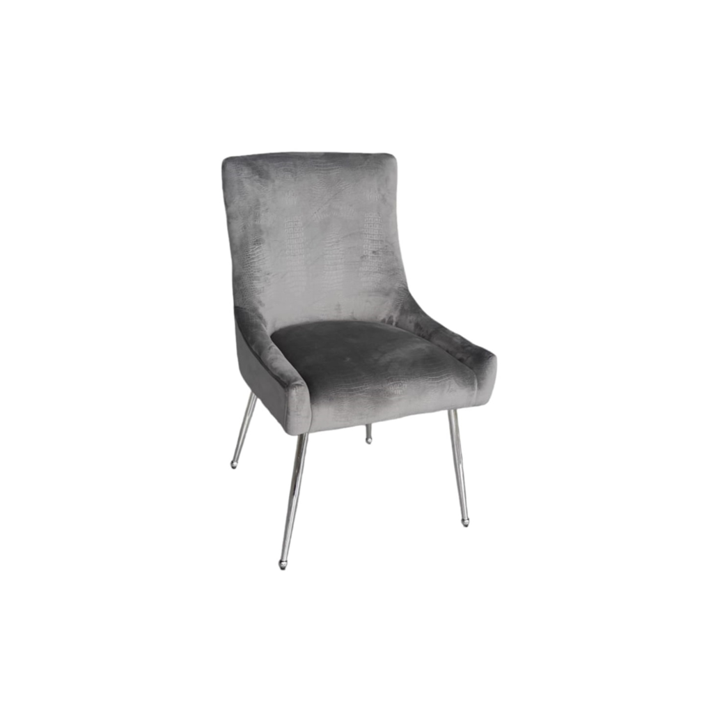 STOEL Genoa 5255 ZILVEREN POTEN + GRIJZE KROKODIL