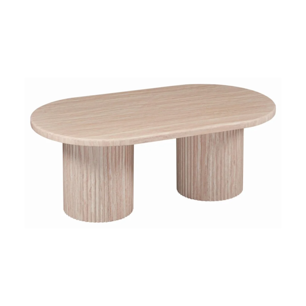 FLINTSTONE SALONTAFEL OVAAL MARMEREN BLAD 130X70X45