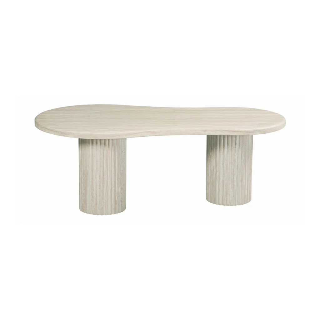 FLINTSTONE CURVE DINING TABLE MARBLE TOP 220X110X75