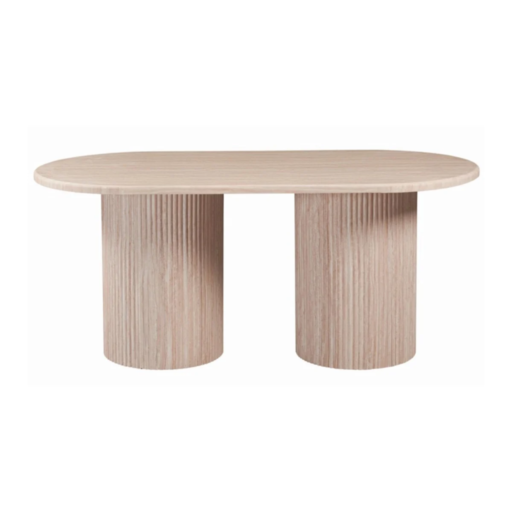 FLINTSTONE EETTAFEL OVAAL MET MARMEREN BLAD 220X110