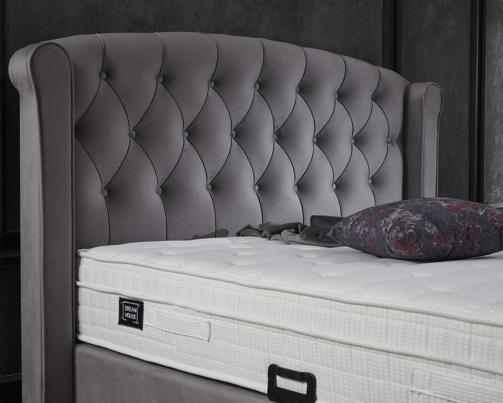 Storage box spring Aurora Velvet Anthracite 90x200