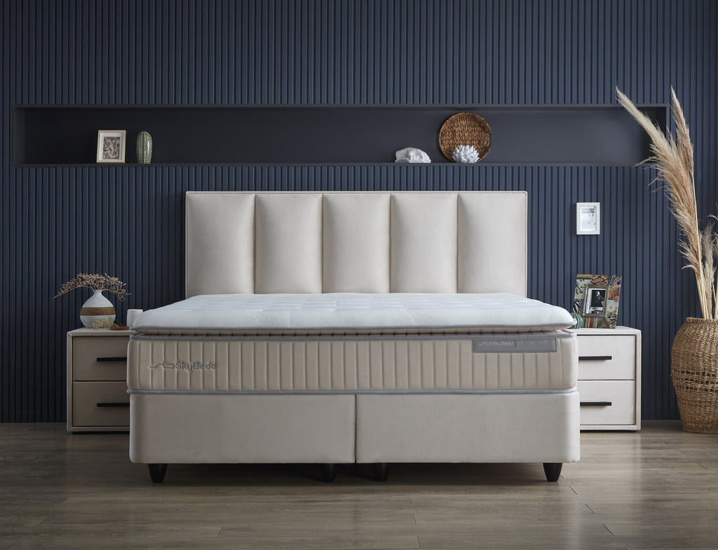 Storage box spring Birdybedd Beige 160x200
