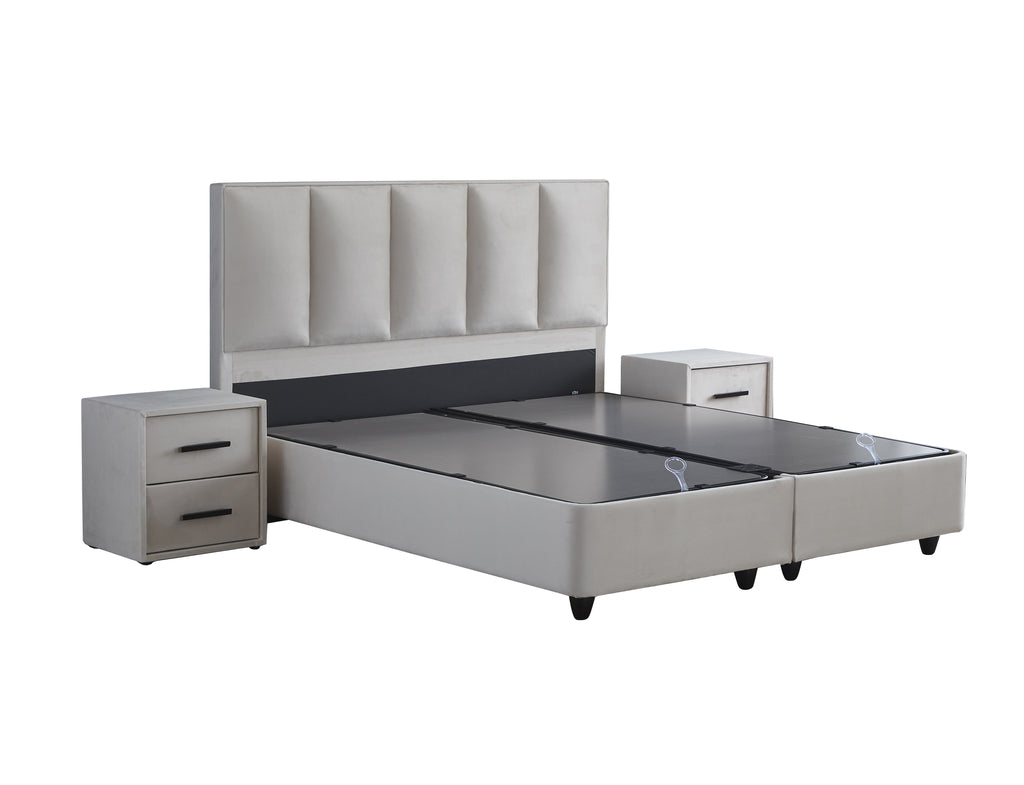 Storage box spring Birdybedd Beige 160x200