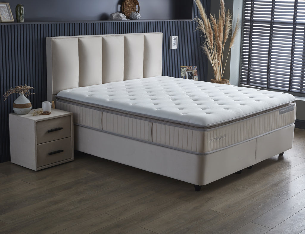 Storage box spring Birdybedd Beige 160x200