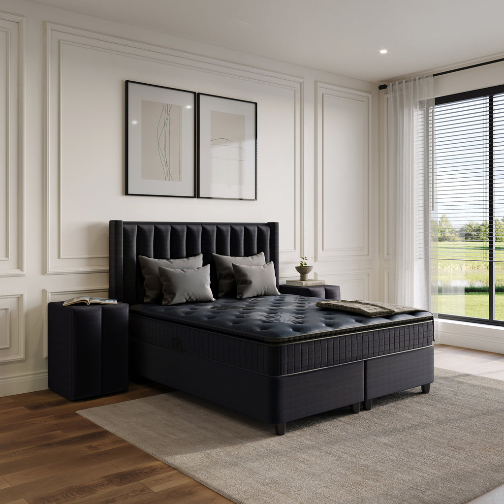 Storage box spring Blackpearl Antraciet 90x200