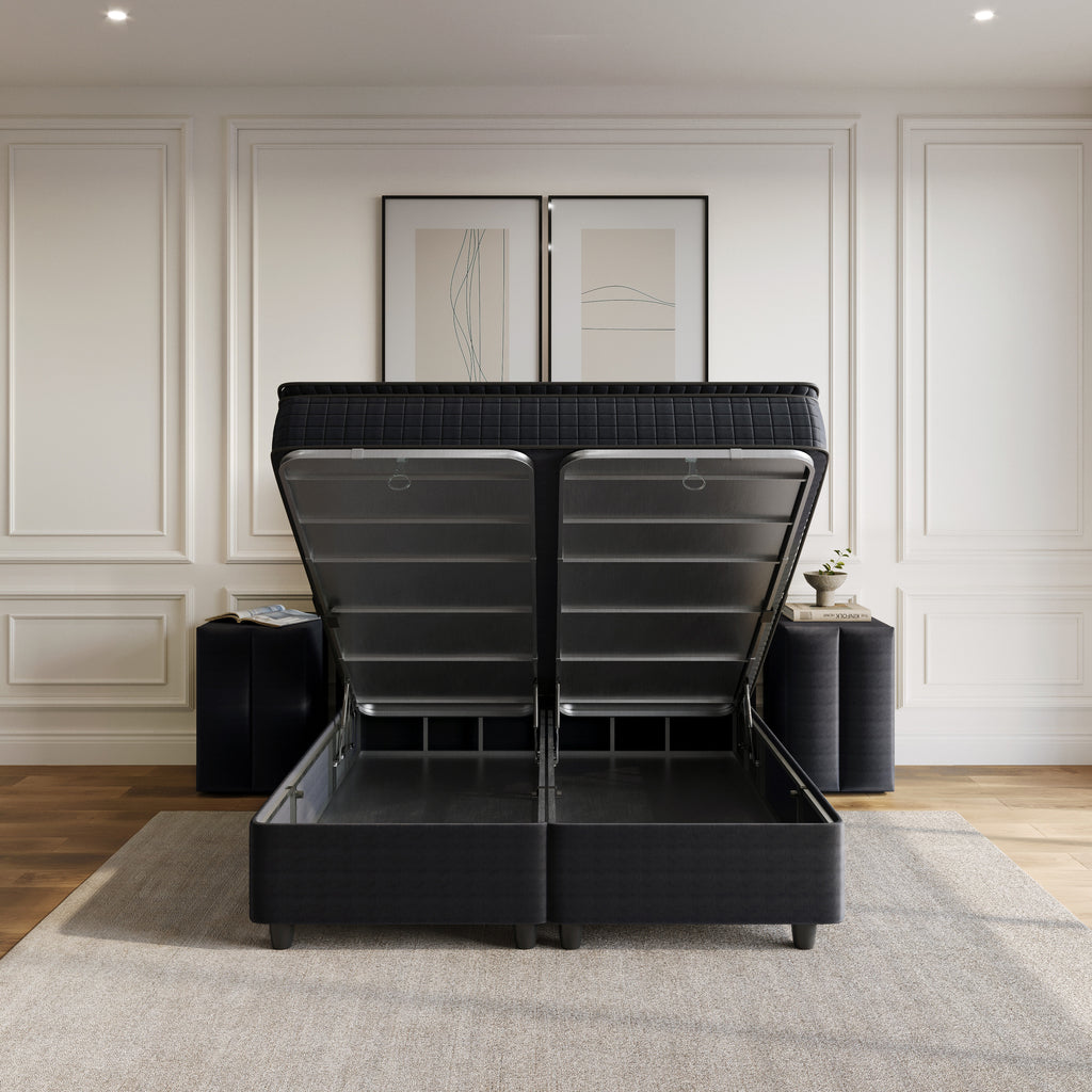 Storage box spring Blackpearl Antraciet 90x200