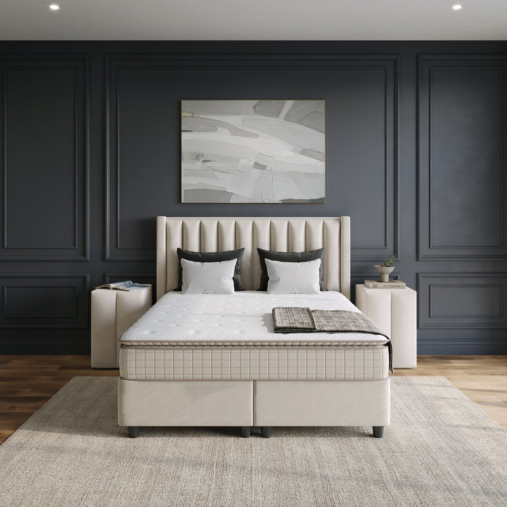 Storage Boxspring Miami Kunstleer Beige 160x200