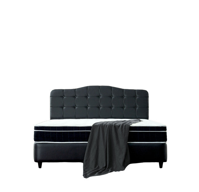 Storage Boxspring Marrakech Kunstleer Zwart 140x200