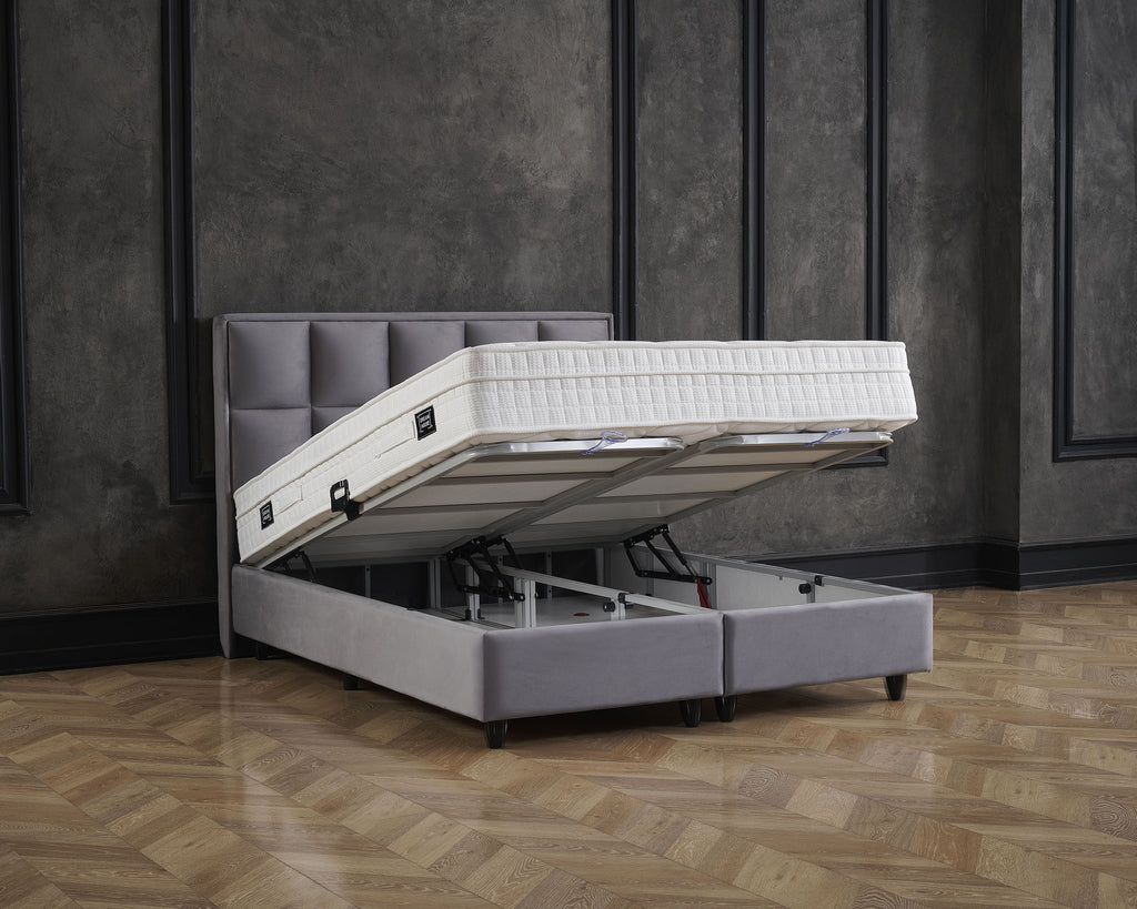 Storage Boxspring Miami Velvet Antraciet 180x200