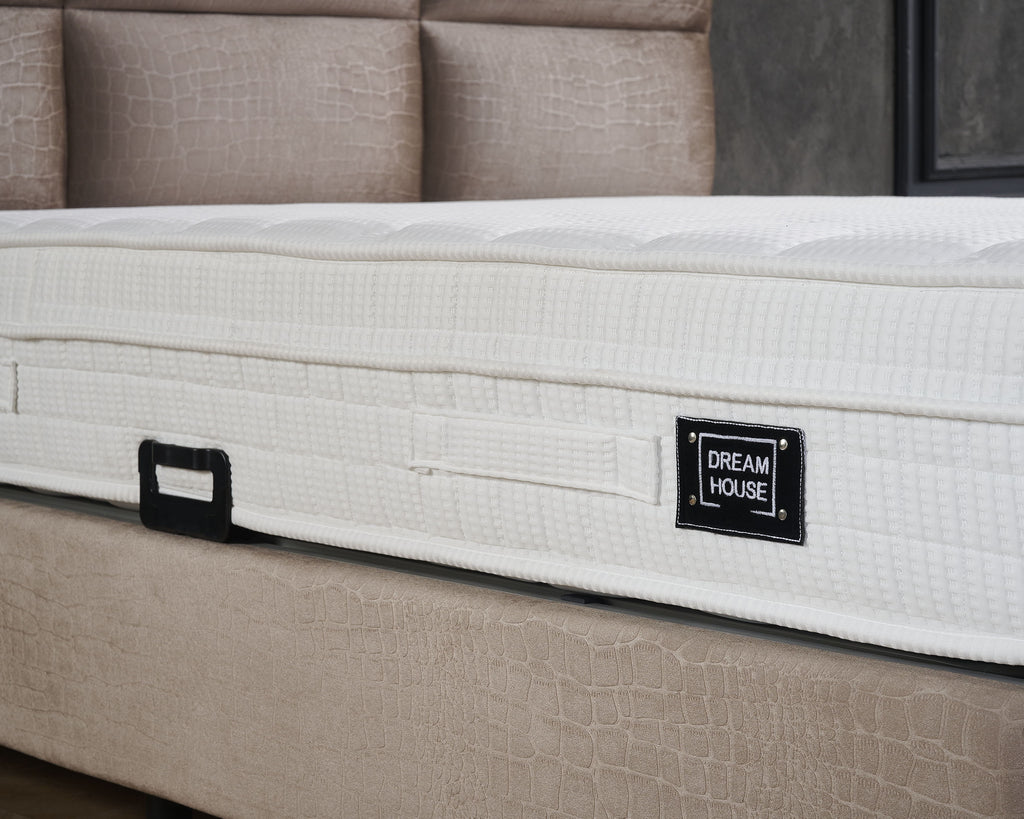 Opbergboxspring Mississippi Taupe 160x200