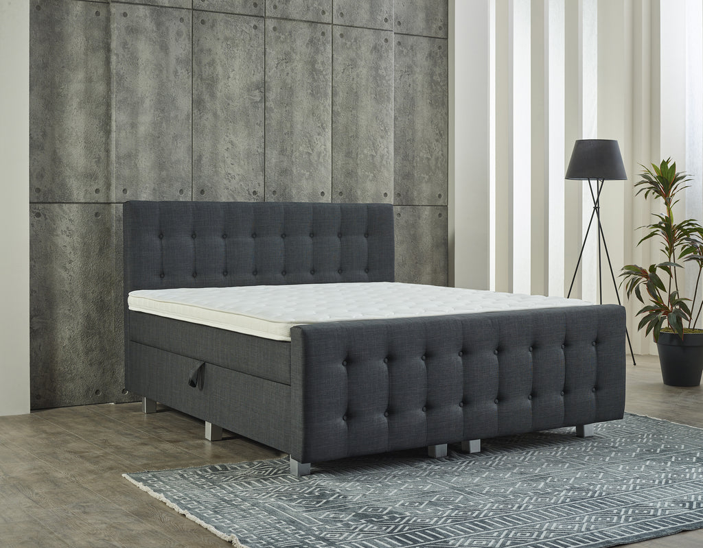 Storage Box Spring Shurgard Anthracite 160x200 - With footboard