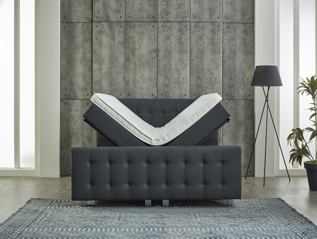 Storage Box Spring Shurgard Anthracite 160x200 - With footboard