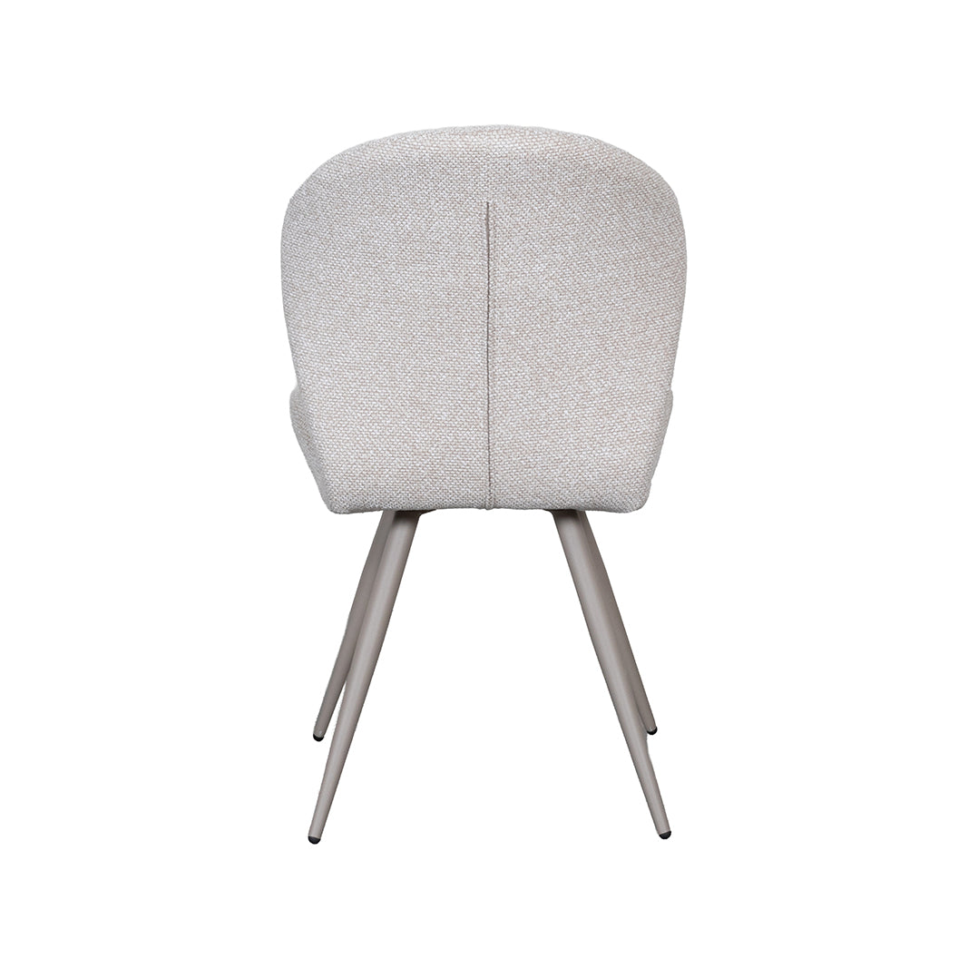 LABEL51 Eetkamerstoel Sil - Naturel - Royal Boucle - Taupe Metaal