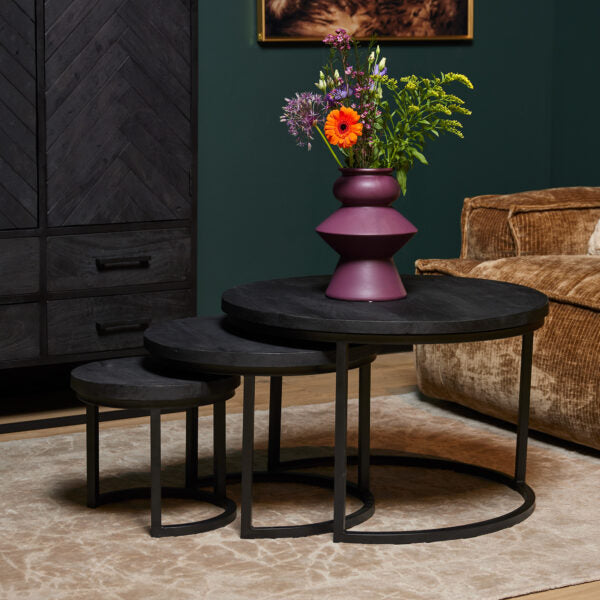 Salontafel Triole All Black | 70 cm | Set van 3