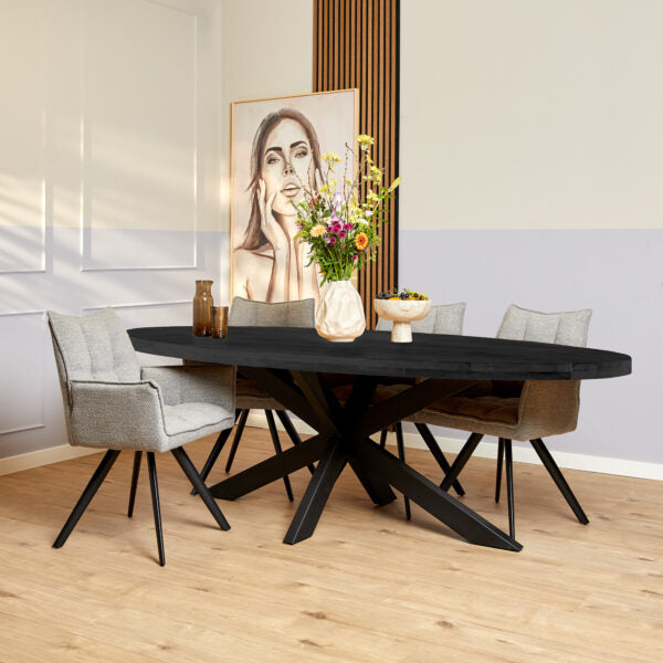 Eettafel Denver Black | Ovaal