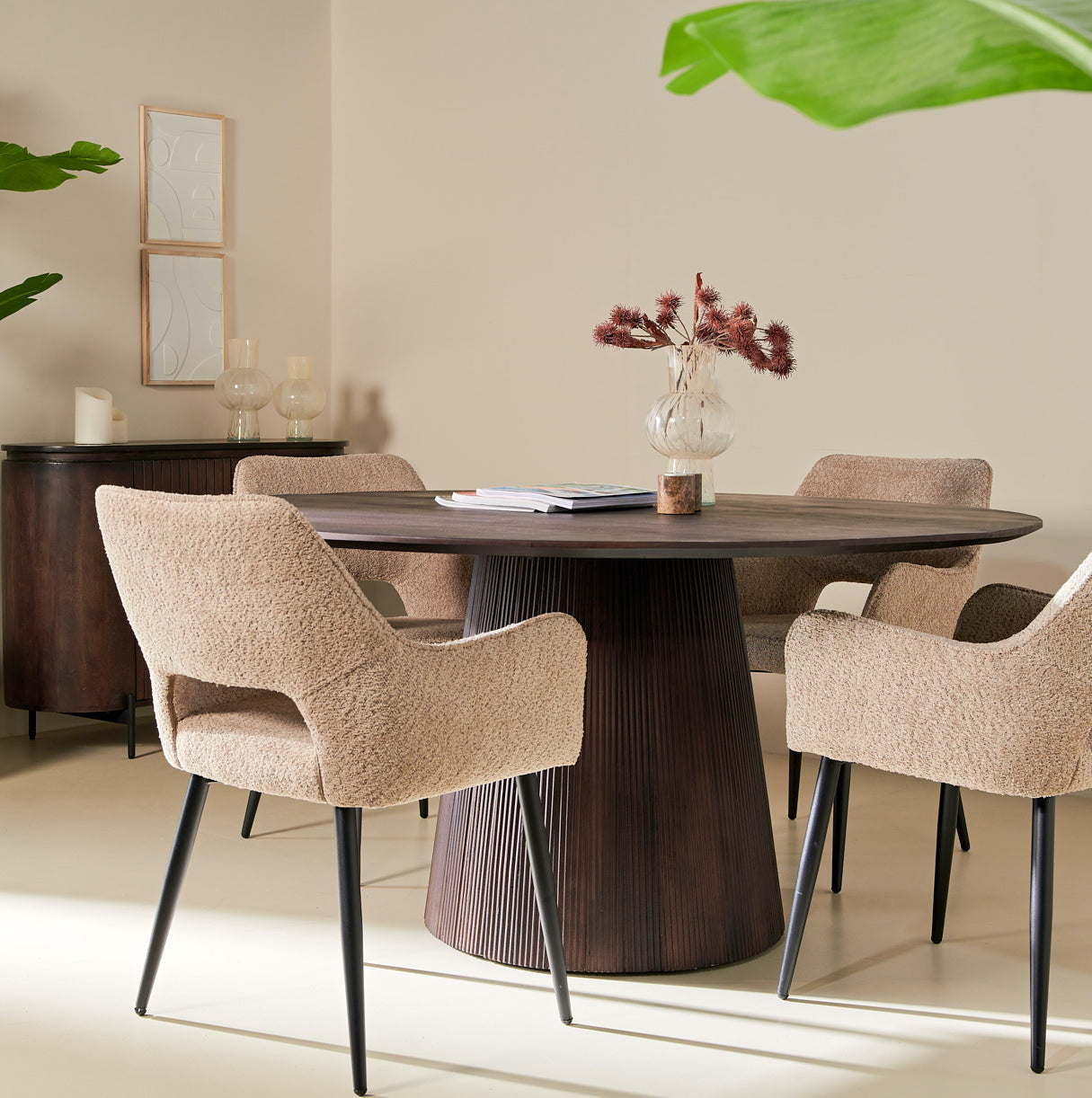 Mokka Ronde Eettafel Donkerbruin - Ø120cm