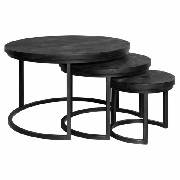 Salontafel Triole All Black | 70 cm | Set van 3