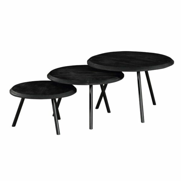 Salontafel Ohio Black | 70 cm| set van 3