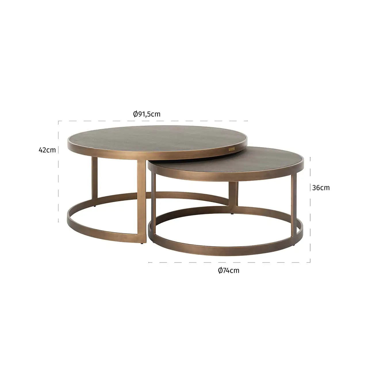 Richmond Salontafel Bloomville set van 2 (Gold)