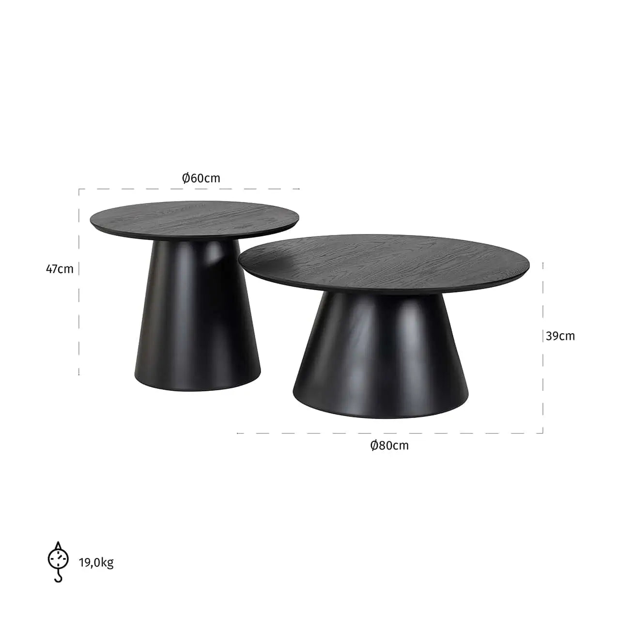 Richmond Salontafel Jazz set van 2 (Black)