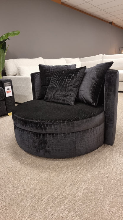 Love seat Croco Black
