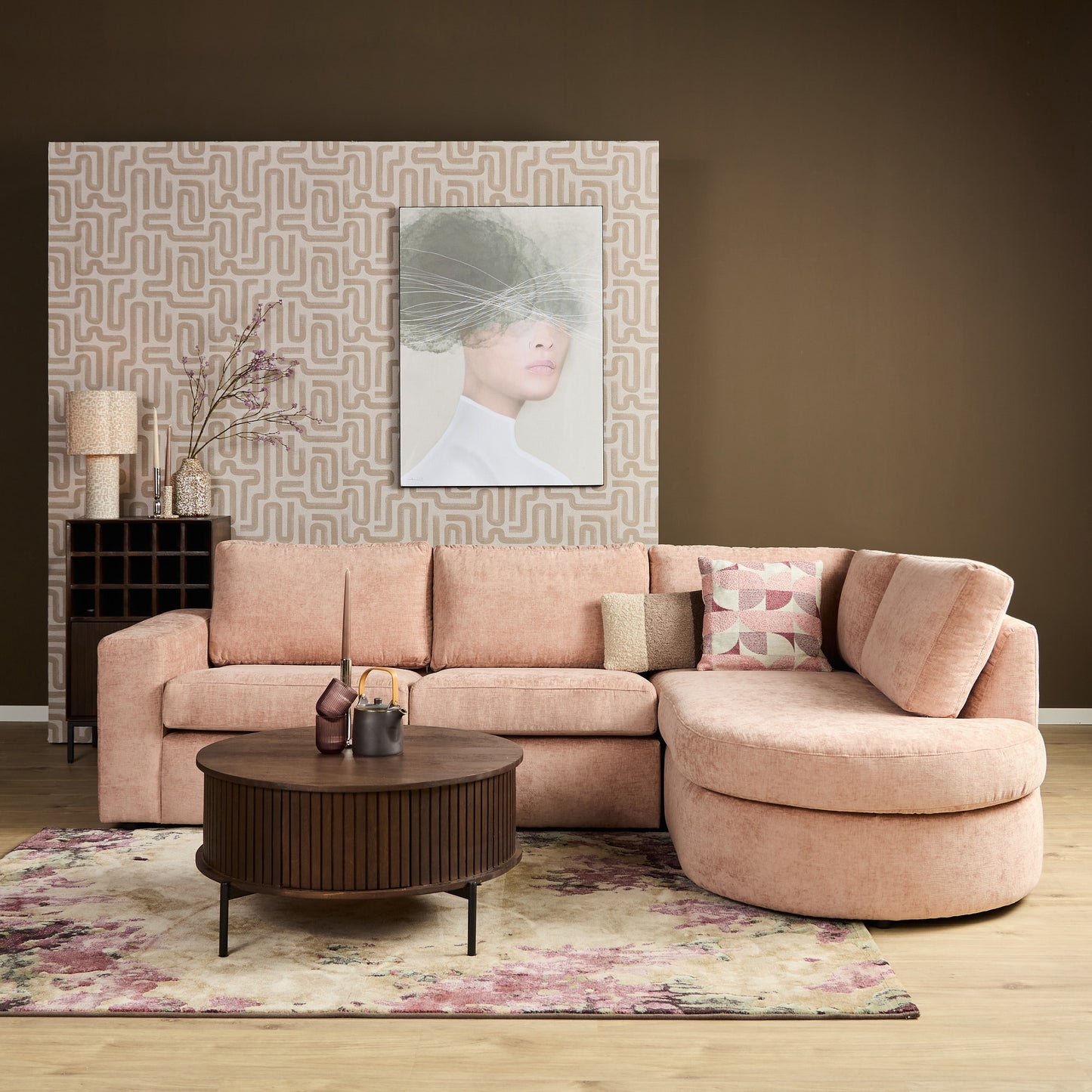 Loungebank Alma Hoekbank Roze