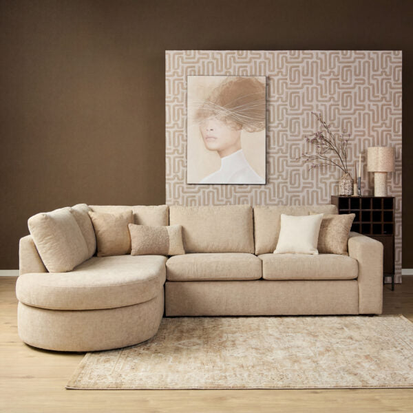 Loungebank Alma Hoekbank Beige
