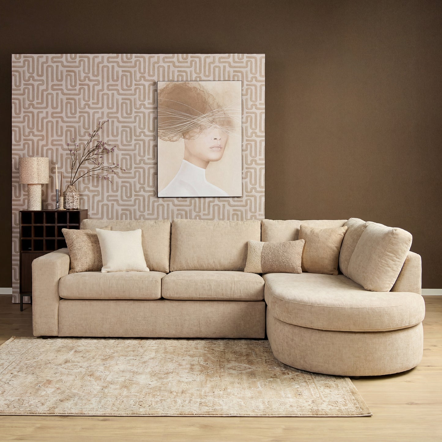 Loungebank Alma Hoekbank Beige