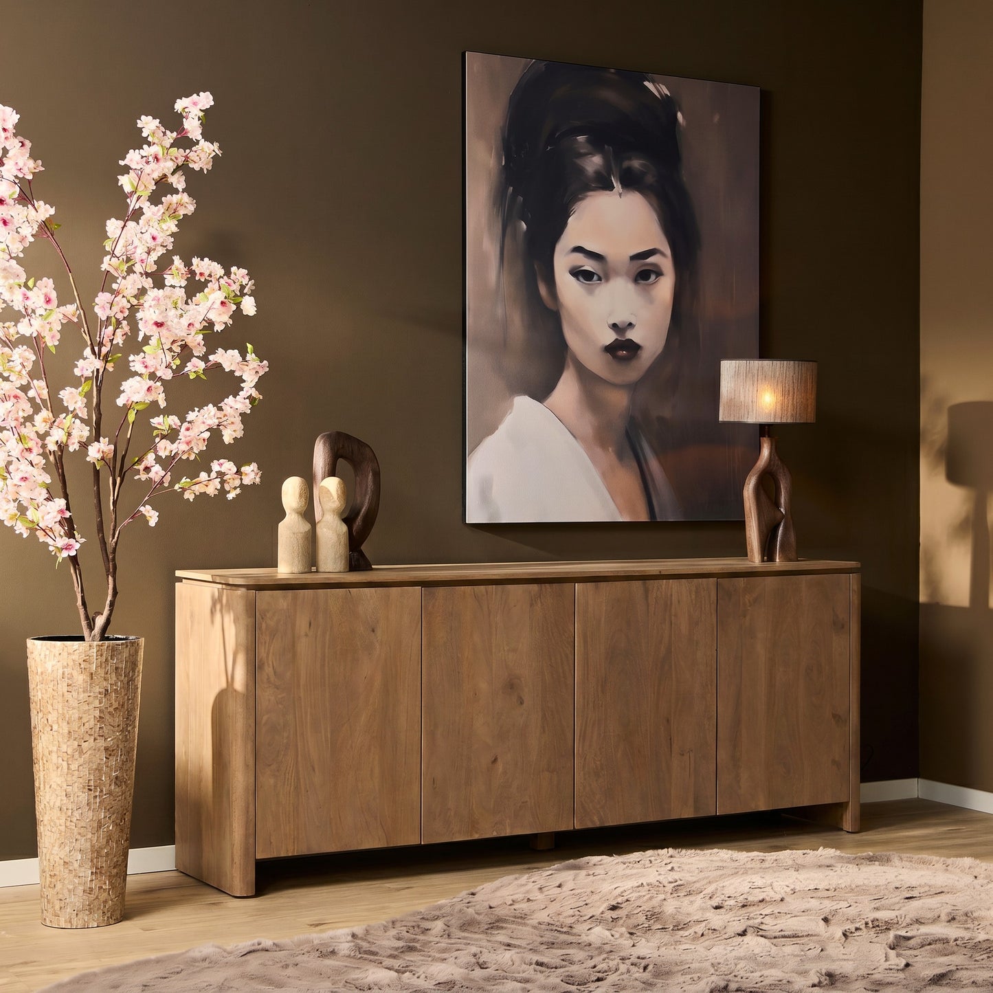 Dressoir Dallas Naturel Mangohout 165 cm