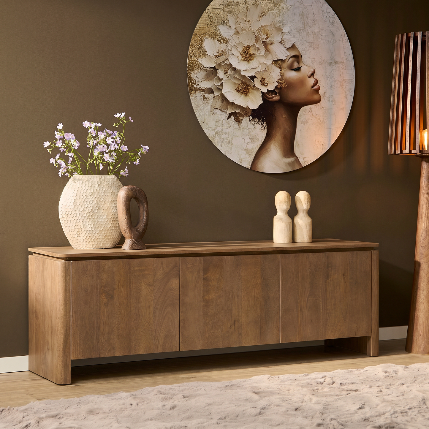 Tv meubel Dallas Naturel Mangohout | diverse maten