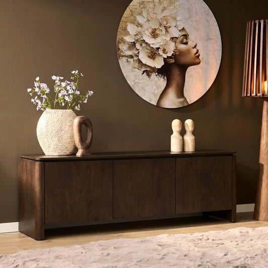 Tv meubel Dallas  Bruin Mangohout | diverse maten