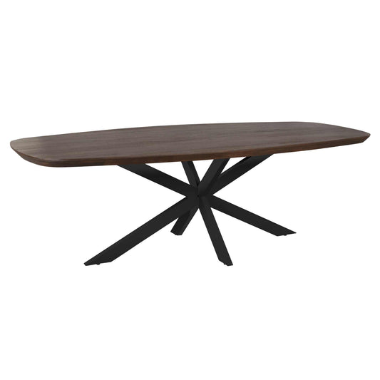 Eettafel Madison Brown | div maten| Deens Ovaal | Poot Black
