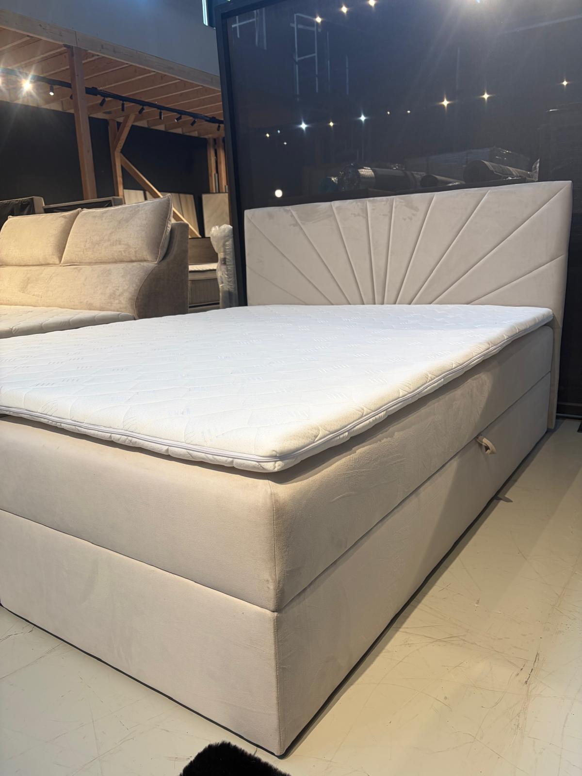 Velvet Opbergbed met Design Hoofdbord – Luxe Hotel Chique Uitstraling