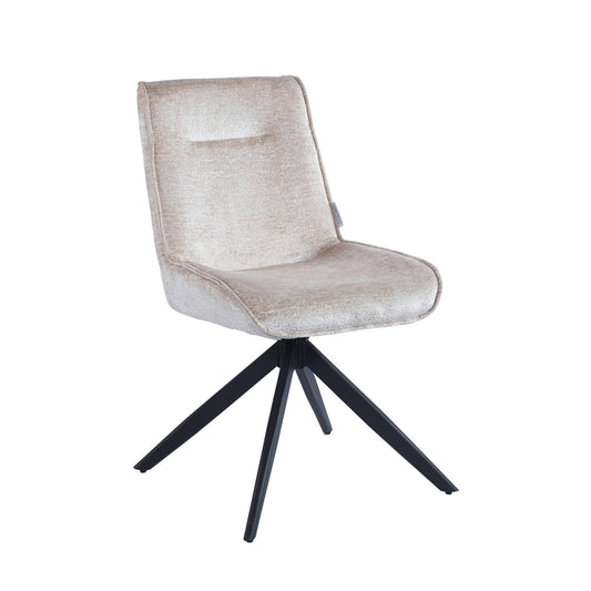 Brutus Eetkamerstoel – Beige Chenille | €85/stuk | SET VAN 2
