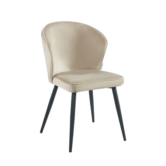 Curve Eetkamerstoel - beige- velvet |  €59/stuk | SET VAN 2