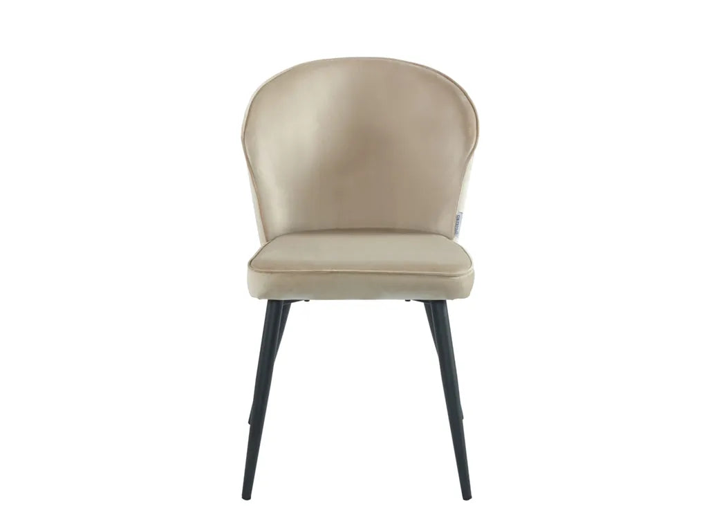 Curve Eetkamerstoel - beige- velvet |  €59/stuk | SET VAN 2