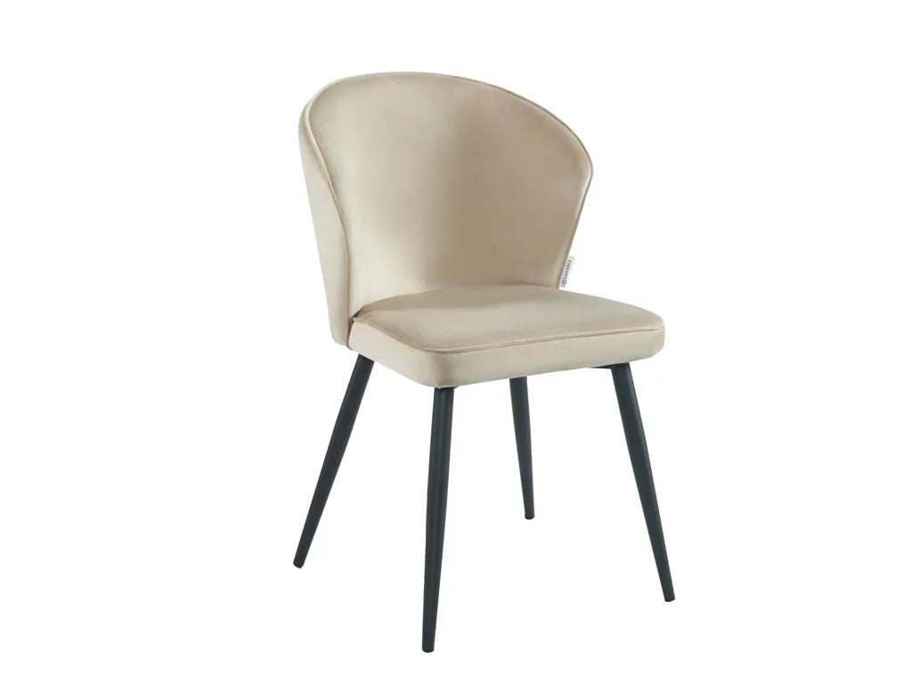 Curve Eetkamerstoel - beige- velvet |  €59/stuk | SET VAN 2