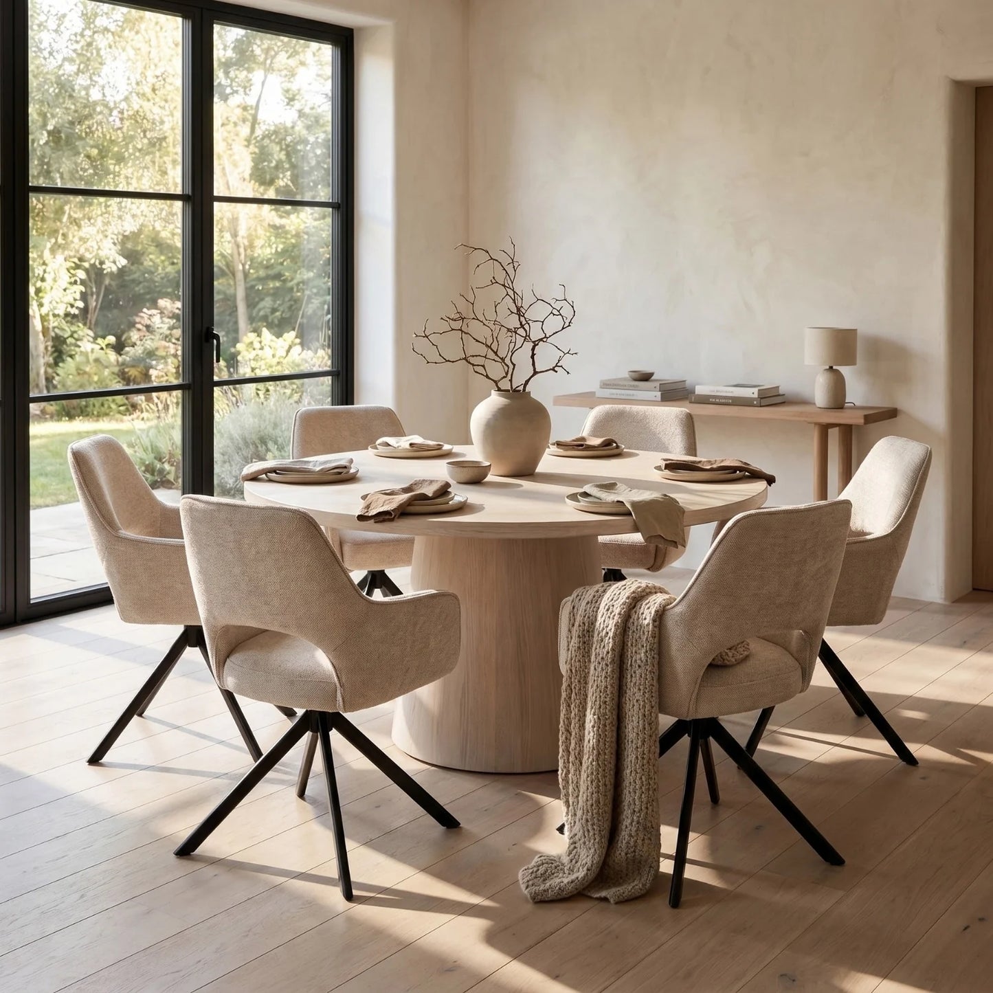 Liam Eetkamerstoel – Beige Chenille | €99/stuk | SET VAN 2