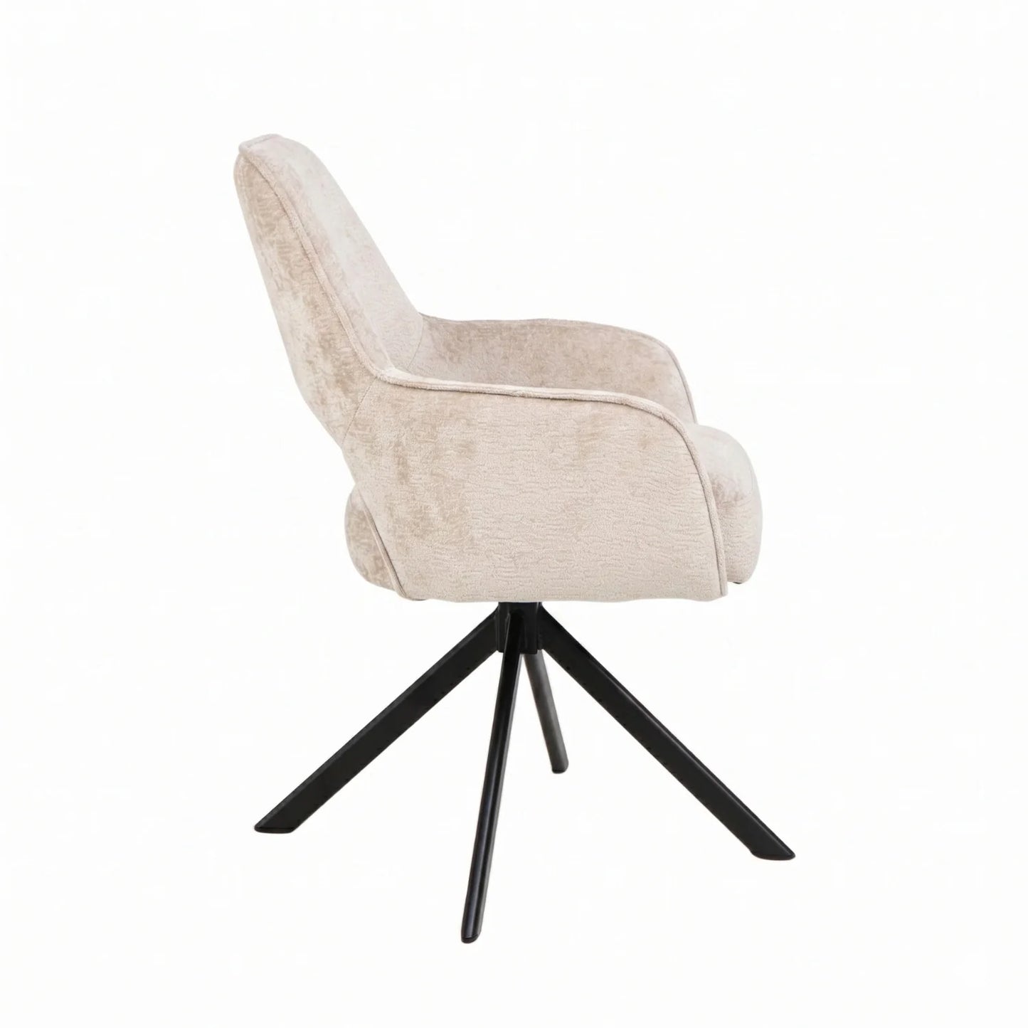 Liam Eetkamerstoel – light taupe Chenille | €99/stuk | SET VAN 2