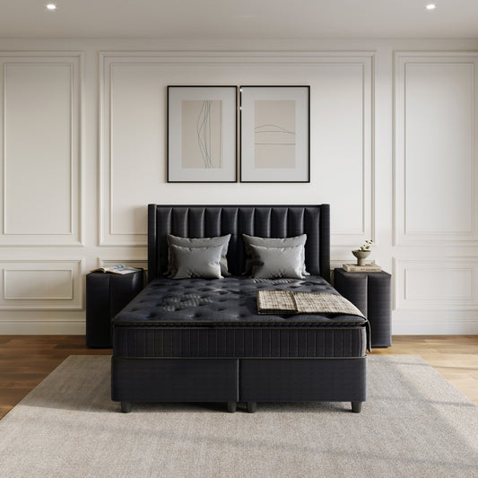 Storage box spring Blackpearl Antraciet 90x200