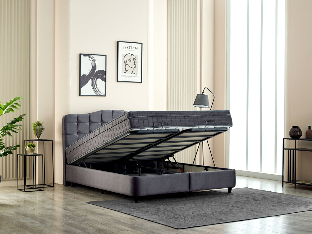 Storage Boxspring Marrakech Velvet Anthracite 140x200